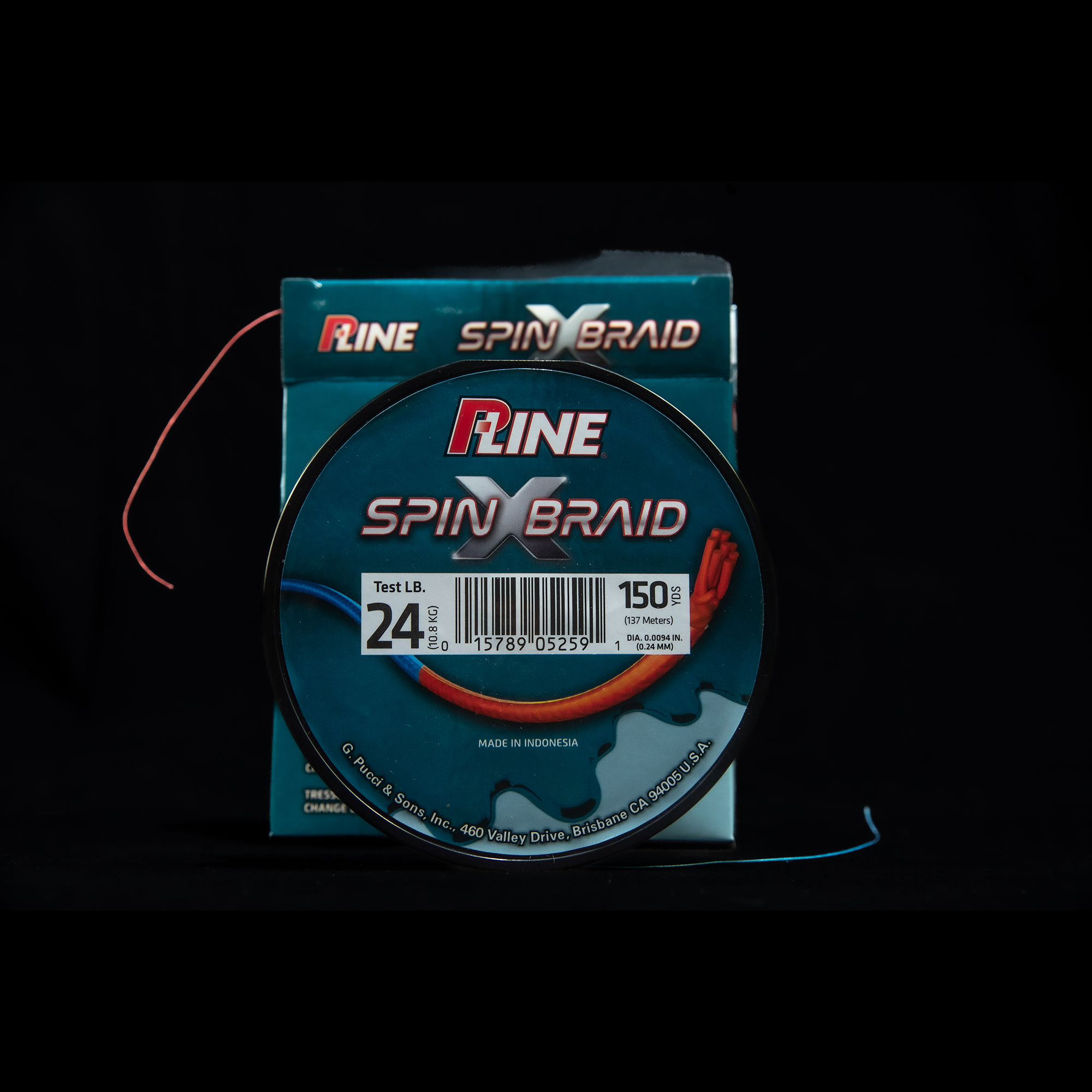 Tresse P-LINE SPIN-X BRAID 150 YD. (ORANGE/HI VIS BLUE)