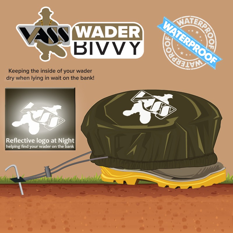 Vass Wader Bivvy Khaki Green (with reflective print) – Image 5