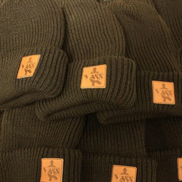 Vass Double Layer Classic Beanie Khaki (Leather Badge)