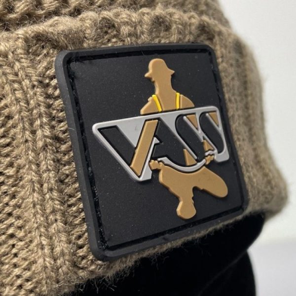 Vass 'Fleece Lined' Ribbed Beanie Rubber Badge